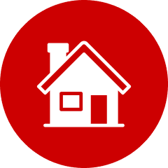 White home symbol in red circle