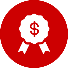 Finance-themed badge icon